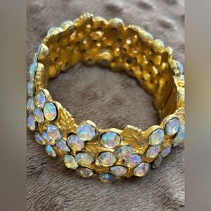 AB Gold and Iridescent Clamper Bracelet